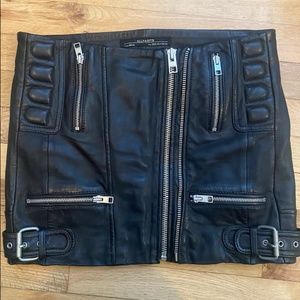 ALLSAINTS Moto Leather Mini Skirt